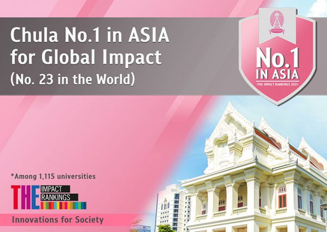 Chulalongkorn University is awarded No.1 in ASIA for Global Impact.